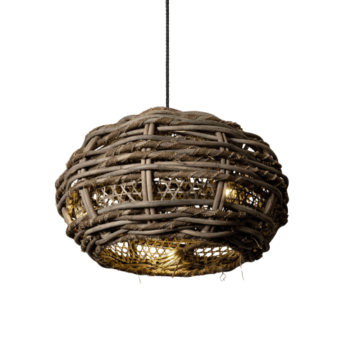 Baobab Lamp (Ufo Shape) Плетеный подвесной светильник-баобаб НЛО.