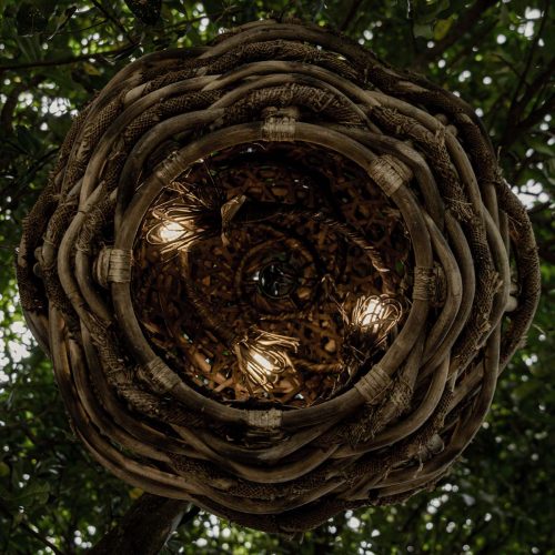 Baobab Round - detail 1 Плетеный подвесной светильник Раунд.