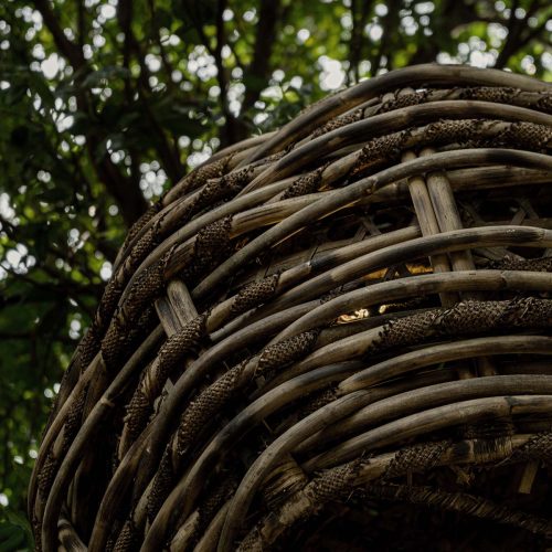 Baobab Round - detail 2 Плетеный подвесной светильник Раунд.